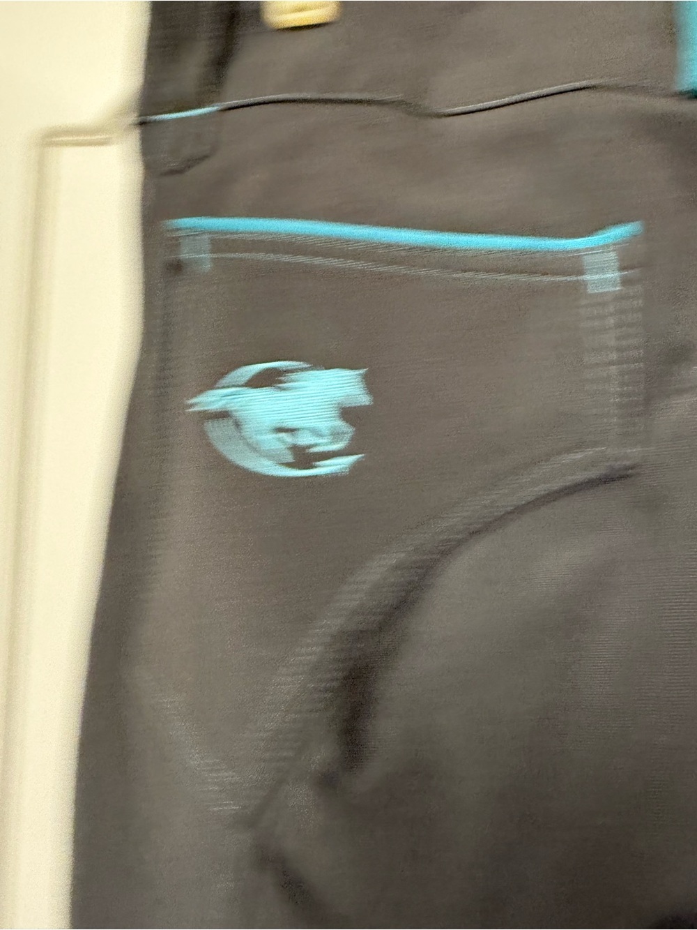 Piper Gray Equestrian Breeches with Teal Stitching - Picture 5 of 7